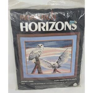 Vintage Monarch Horizons Kit Snowy Owls LS72 Longstitch 1983 Sealed